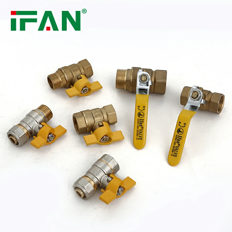 Van bóng bằng đồng thau với ren
