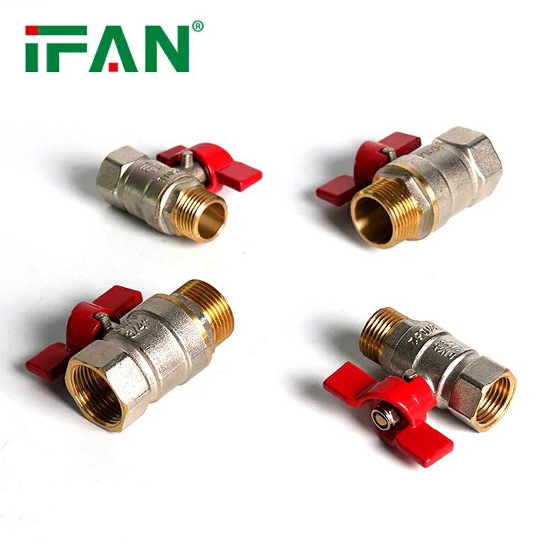 Van bóng bằng đồng thau có ren nam